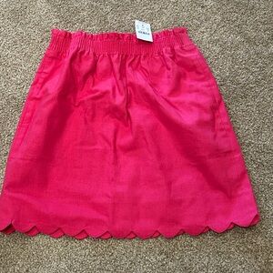NWT J Crew pink scallop linen skirt